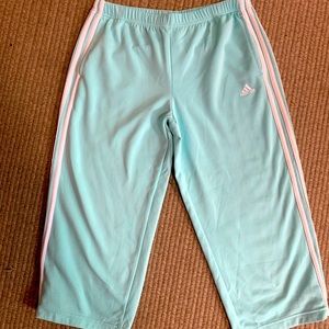 Adidas Climalite 3 Stripe Cropped Pants Size M